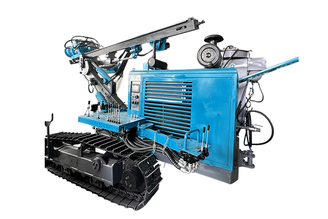 Crawler mounted hydraulic DTH drilling rig